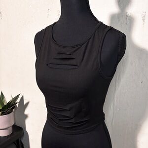 Black Cutout Crop Tank